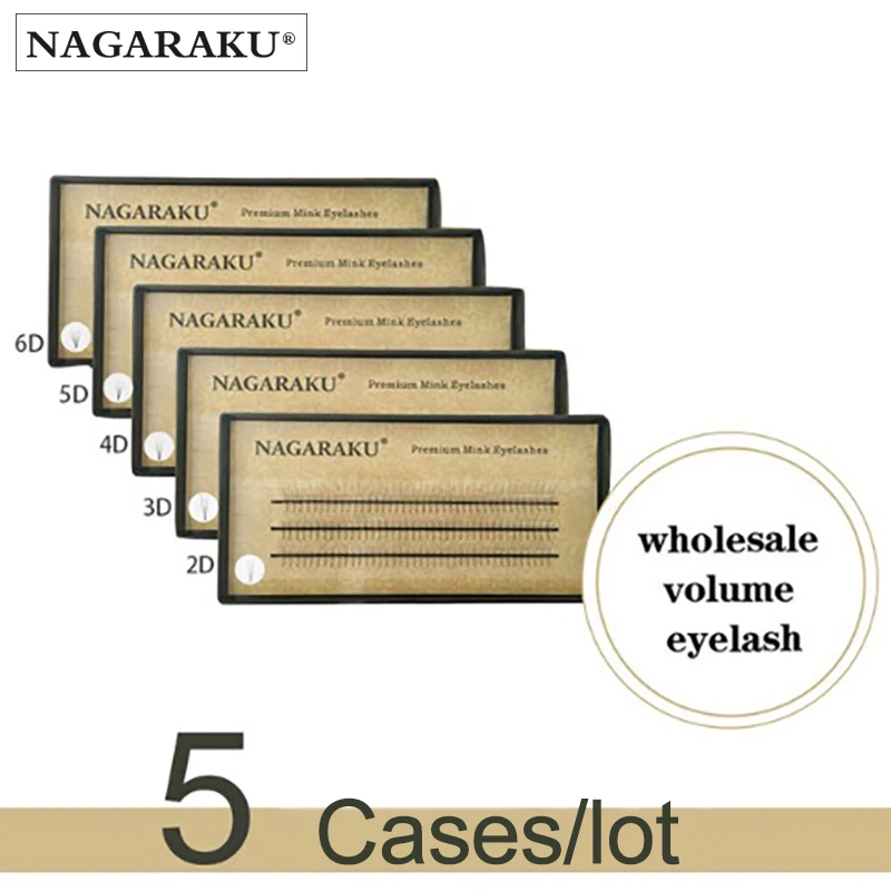 

NAGARAKU Volume Eyelashes Magnetic Eyelashes 5 Trays lot 2D-6D Makeup Cillios Premade Fan High Quality Faux Cils