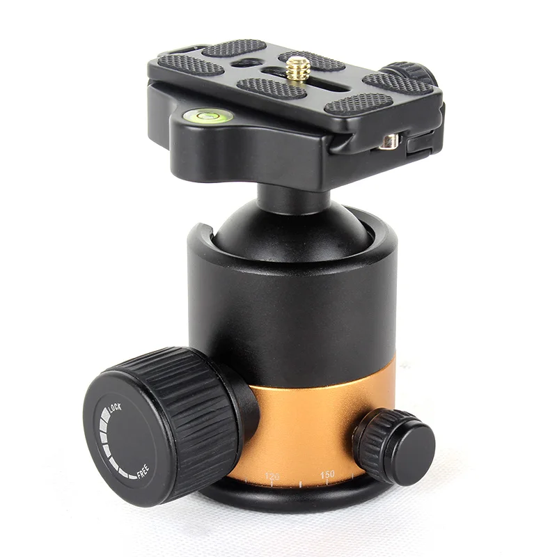 QZSD Q10 Professional Metal Tripod Ball Head / Ballhead With Quick Release Plate Max Load 15KG 45mm Ball Dia For Benro Manfrotto
