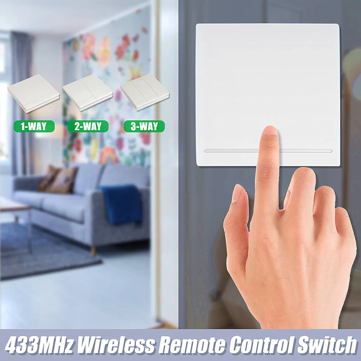 

433mhz RF Wireless Remote Control Switch 10M Wall Panel Transmitter 1/2/3 Button+ Wireless Remote Control Switch Receiver Module