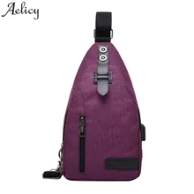 Aelicy Прямая поставка Новинка Лидер продаж в стиле унисекс модная сумка через плечо многофункциональная Повседневная нагрудная сумка с USB mochila feminina