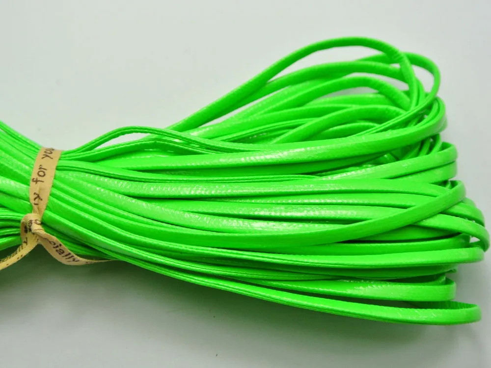 

10 Meter Green Flat Soft Synthetic Leather Jewelry Cord Lace String 3X1mm