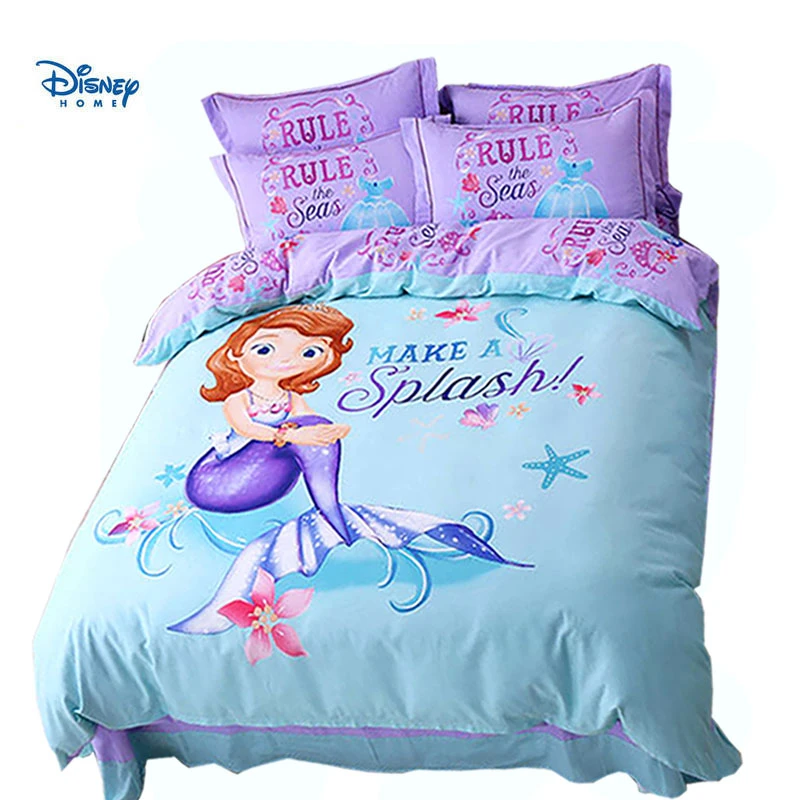 Disney Little Mermaid Bedding Set Twin Full Queen King Size 3d Duvet Covers Cartoon Girl Gift