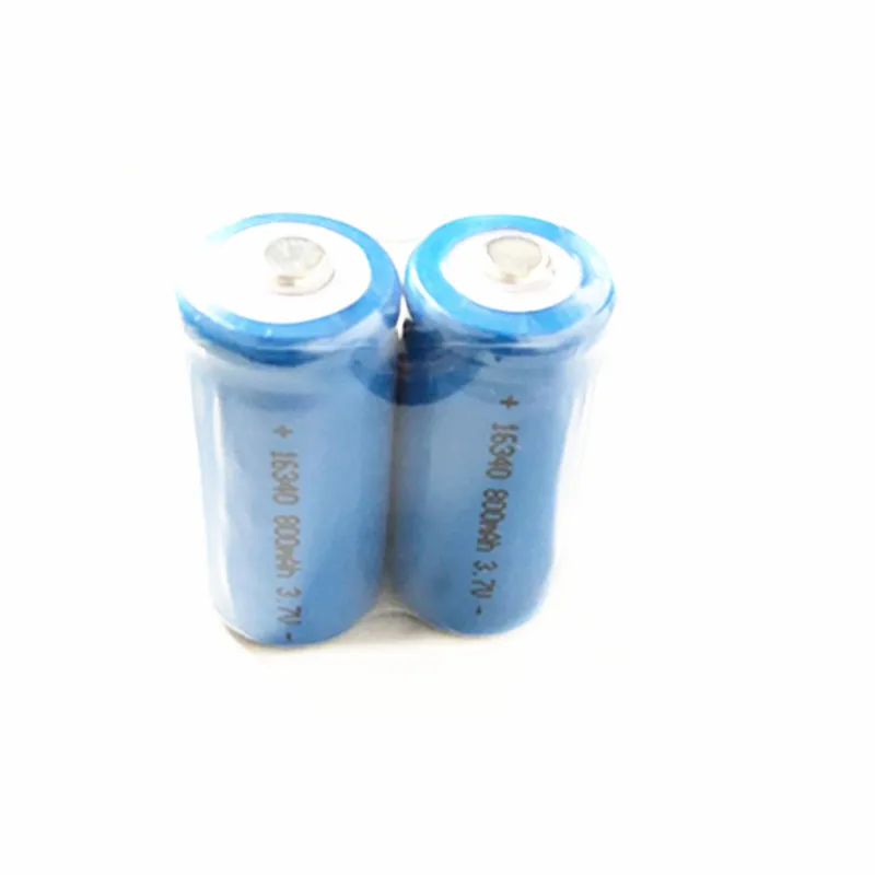

Free shipping 3.7v ICR 16340 li-ion battery 800mah CR123A CR 123A rechargeable lithium ion cell for laser flashlight torch