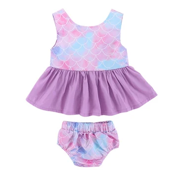 

Summer Suit Summer Baby Girls Mermaid Clothes Newborn Infant Sleeveless Romper Dress Cute Tutu Skirted Jumpsuit Outfits