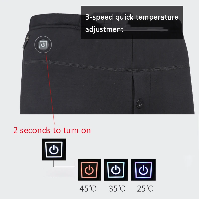  Caliente pantalones de senderismo de calefacción por USB pantalones de deportes de invierno al aire