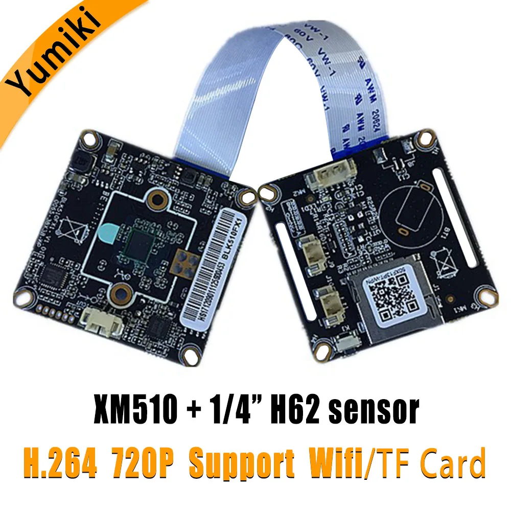 

IP Camera Module Board 720P 1280*720 XM510F+H62 1/4"sensor support WIFI TF/SD card XMEYE CMS P2P Cloud Mobile cctv Survillance