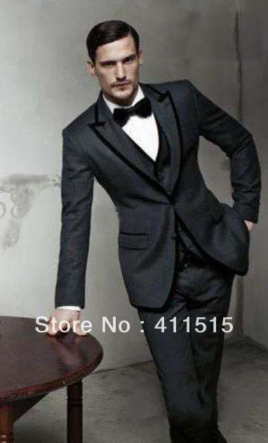 

Free ShiPPING/CUstom dress/New Design Charcoal Groom wear Tuxedos Groomsmen Men Wedding Suits Best man Suit/custom groom suit