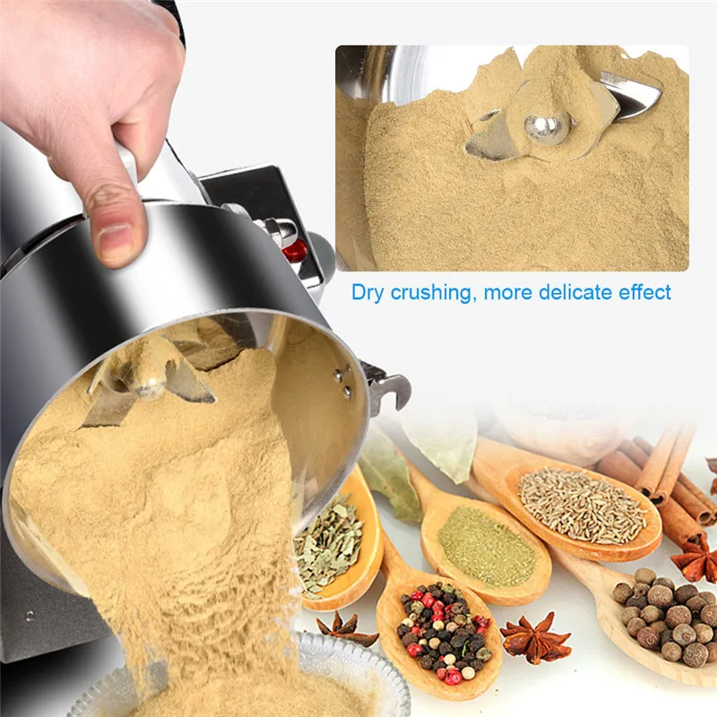 1000g Swing Type Electric Grains Stainless Steel Dry Food Grinder Mill Grinding Machine High Speed Intelligent Home Crusher (9)