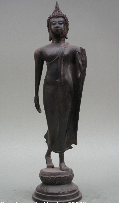 

16"Thailand Buddhism Absolute 100% pure bronze Sakyamuni Ru Lai Buddha Statue
