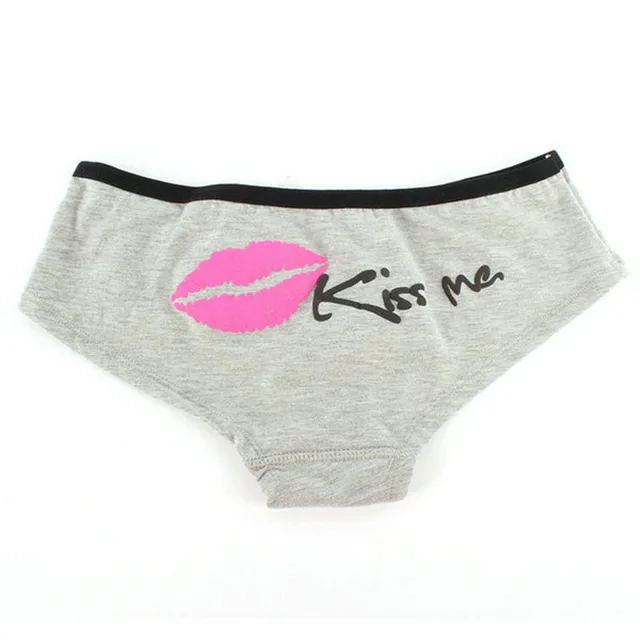 Women Sexy Low-cut Kiss Me Cotton Underwear Lingerie Briefs Knickers Panties