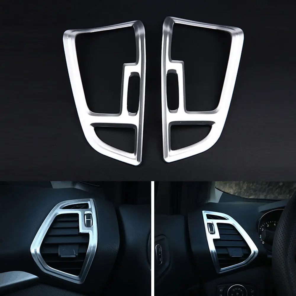 

Chrome ABS Car Styling Front Dashboard Side AC Air Vent Trim Decorative Cover Sticker Fit For Ford Escape Kuga 2017 Accessories
