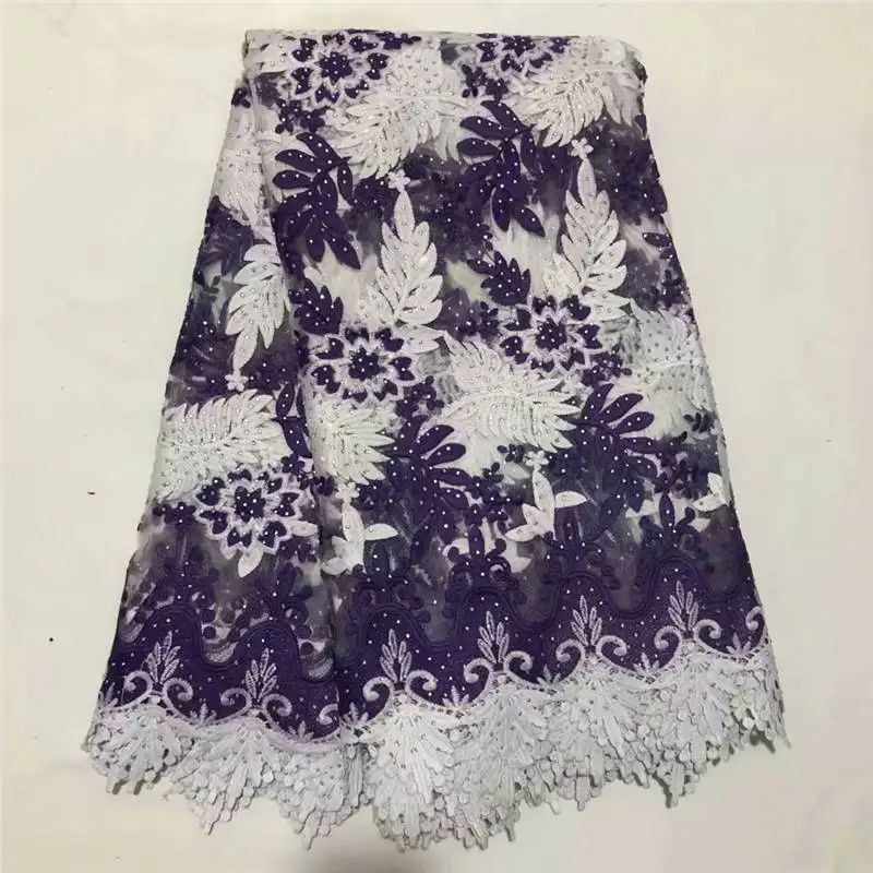 

DF!African Lace Fabric 2019 French Cord Lace Fabric Embroidered Nigerian Tulle Lace Fabric With Stones For Wedding ! P62006
