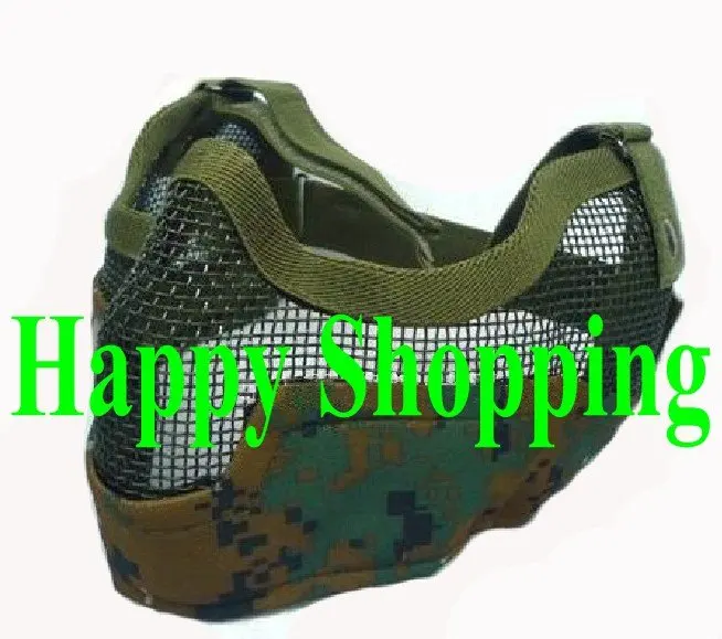 

Brand New tactical wargame metal mesh half face airsoft protect google mask Digital Camo for hunting
