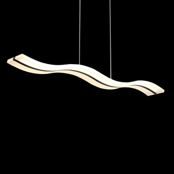 

Modern Wave Acrylic Led Pendant Light Fashion Living Room Dining Room Kitchen White Hanging Rope Lamp Fixtures 110-220V