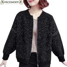 Весенне-осенняя куртка женская верхняя одежда Новинка модная Свободная куртка большого размера Женская куртка на молнии с рукавом летучая мышь S354