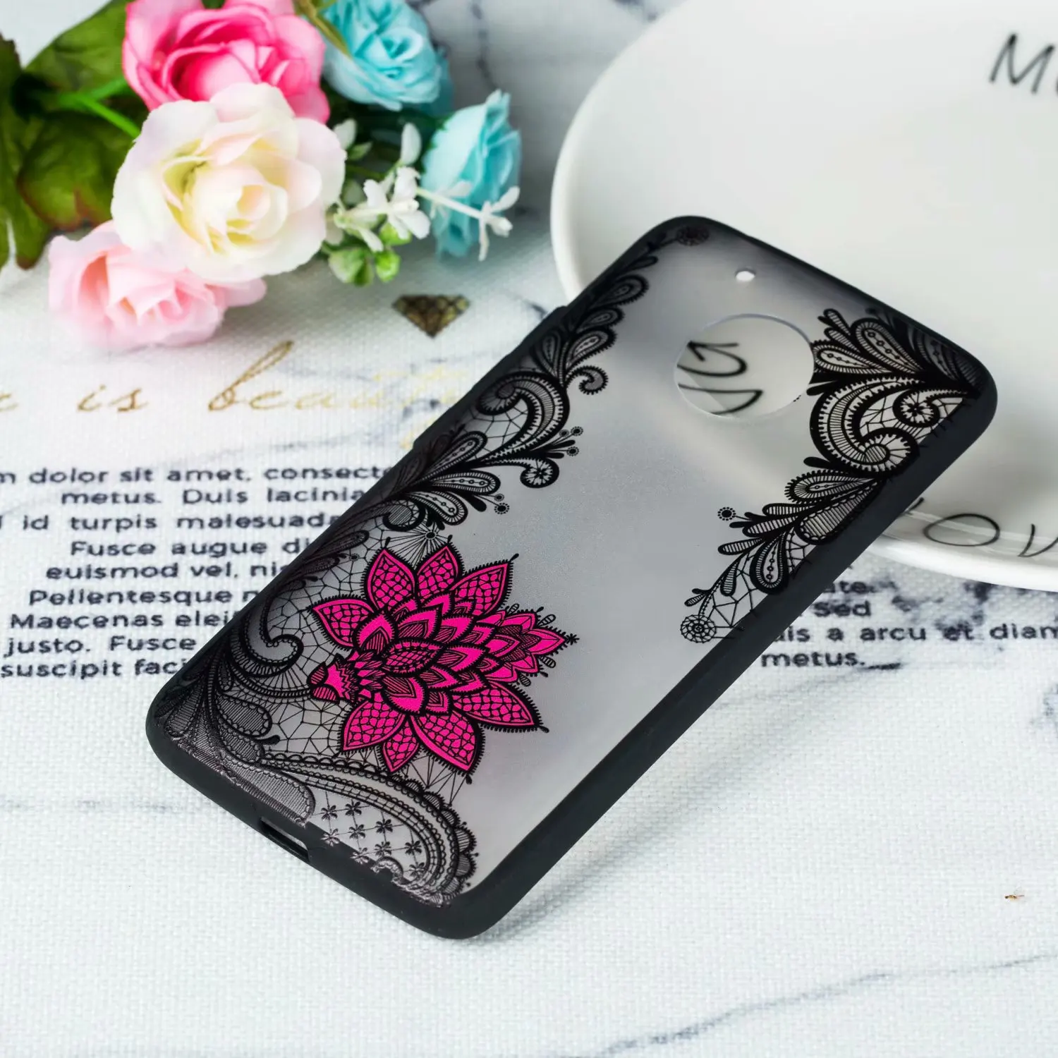 

Flower Hard PC Full Cover Phone Case For Moto G4 G5 G6 Plus E4 Play G5S Plus Back Cover Capa For Moto C Plus Shell Cases