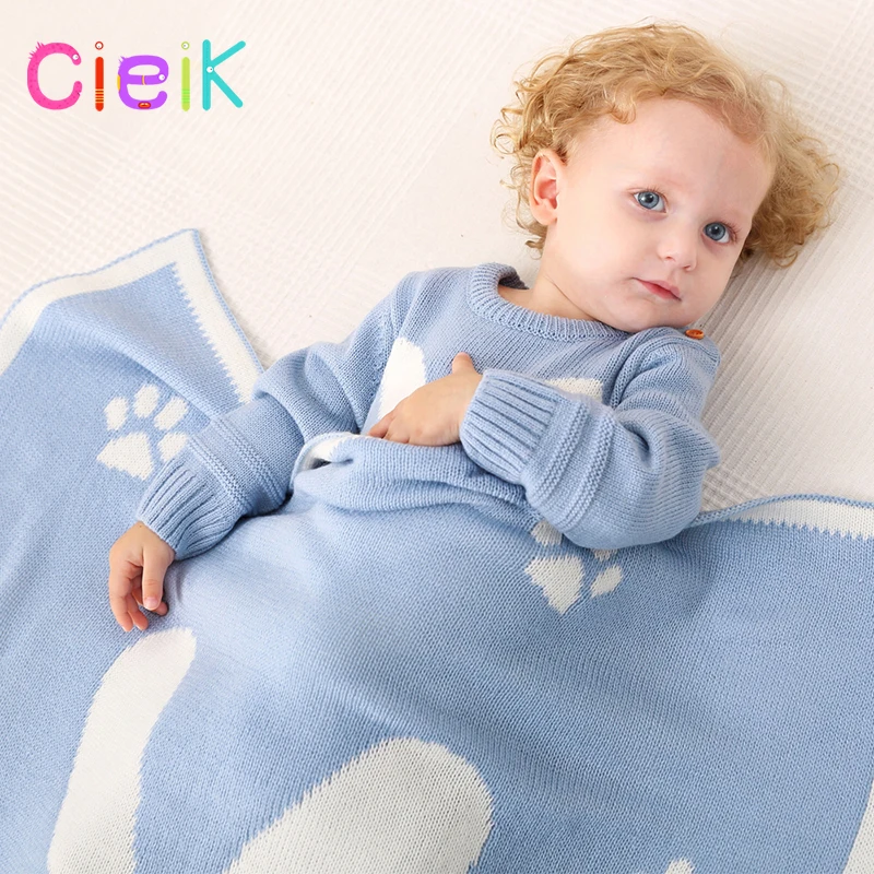 CieiK Baby Blanket Animal Bunny Muslin Floral Swaddle Newborn Girl Boy Soft Wrap Kids Photo Playing Knitted Warm Children Towel  (8)