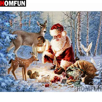 

HOMFUN Full Square/Round Drill 5D DIY Diamond Painting "Santa Claus" Embroidery Cross Stitch 5D Home Decor Gift A14818