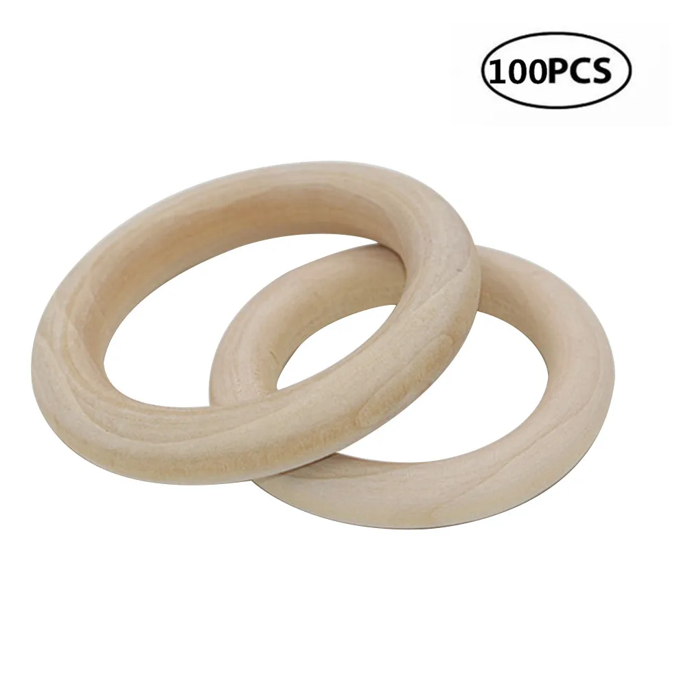 

100pcs 4cm 1.57" Natural Round Bamboo Flat Loop Ring Circle Slice Embellishments for Model Making Handmade DIY Craft Toys