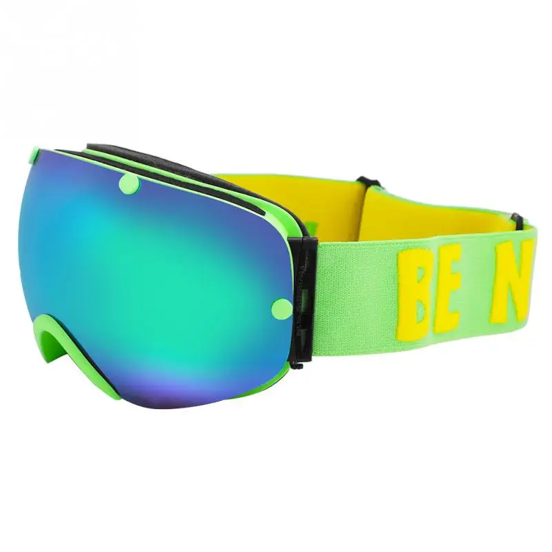 Лыжные очки с двойными UV400 Анти-туман лыжные очки снег Лыжный спорт Сноуборд мотокросс очки Лыжные маски или очки - Цвет: Зеленый