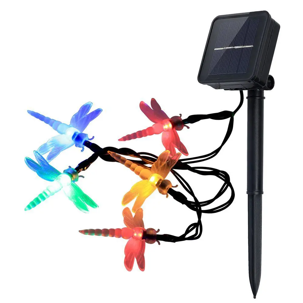 

6.5 meters 30 LED Garland solar light dragonflies Outdoor wreath, garden decoration, veranda, entry porch, office, wedding, ho