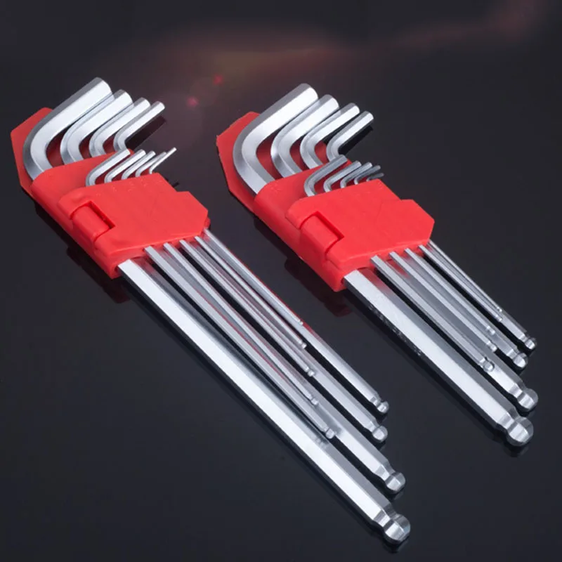 

Free ship OudisiGood Quality 9PCS S2 Hex Wrench Allen Key Socket Hexagonal Wrenches Set Spanner For repair bicycle Hand tool set