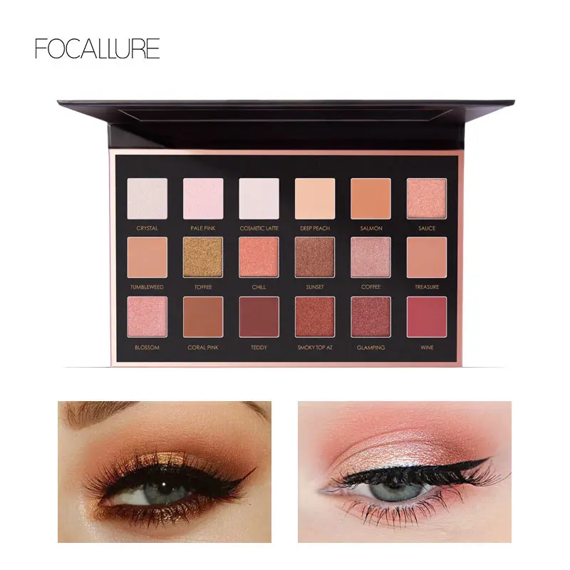 

FOCALLURE 18 Colors Eye Shadow Palette Glitter Matte Pearlescent Earthy Colours Coloration Long Lasting Makeup Tool