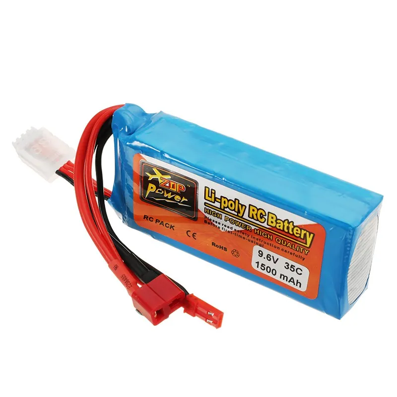 Перезаряжаемые ZOP Мощность 9.6 В 1500 мАч 35C lipo Батарея JST/T штекер для