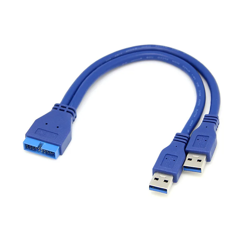 Двойной 2-портовый USB 3 0 тип A штыревой разъем для 20 Pin материнской платы