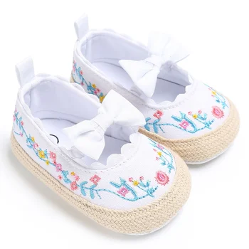 

Newborn Baby Girls Cute Shoes Sweet Princess Mary Jane Bow First Walkers Crib Soft Soled Anti-Slip Kids Shoe Children