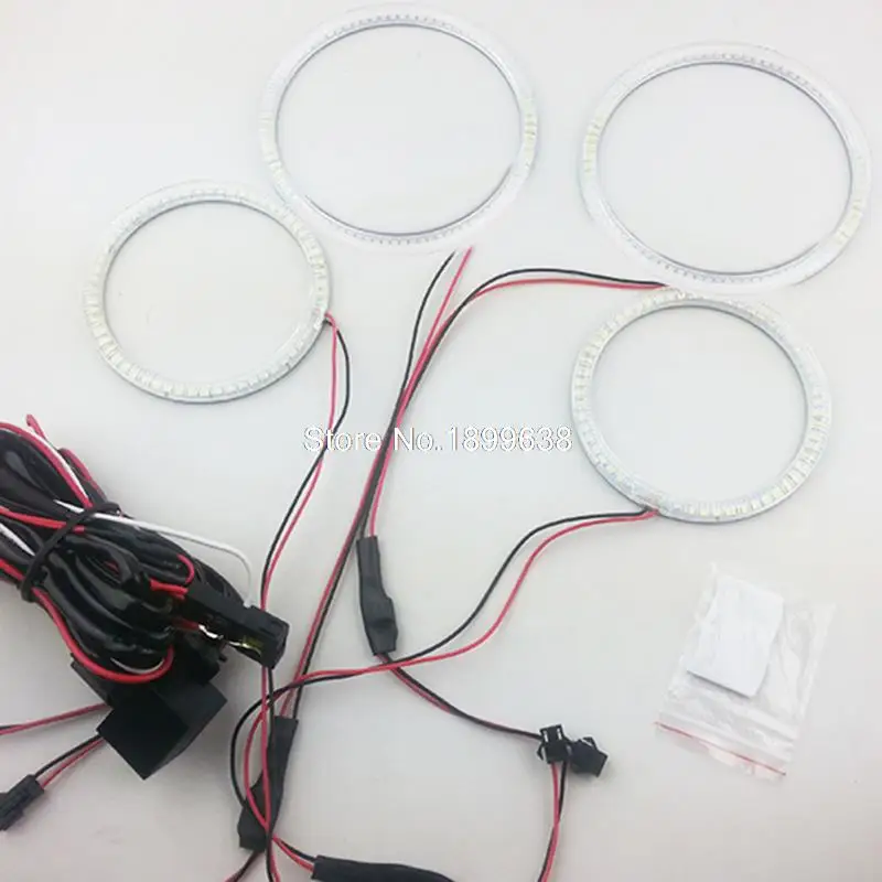 4 шт. супер яркие 7000K белые 3528 smd светодиодные ангельские глазки halo Кольца для