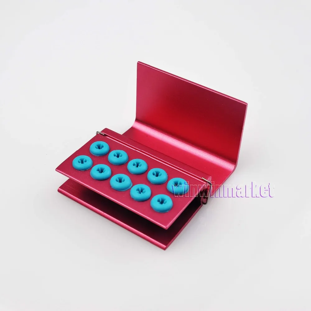 

New Red 1Pc FG RA Bur Tips Disinfection Holder Block Sterilizer Covers 10 Holes