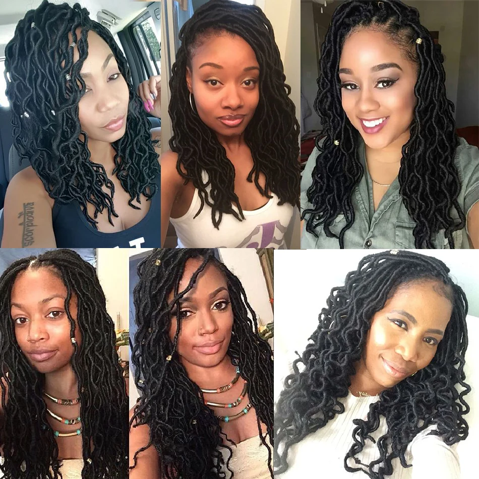 Natural Looking Curly Faux Locs Hair Extension Crochet Braids