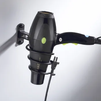 

Aluminum Black Hair Dryer Holder Wall Mounted Bathroom Shelf Hair Dryer Rack Basket Comb Storage Shelf