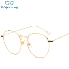 Женские очки, фирменный дизайн, розовая оправа из сплава, с принтом жемчуга, для ног, оптические прозрачные линзы, унисекс, оправы для очков для мужчин ZB90