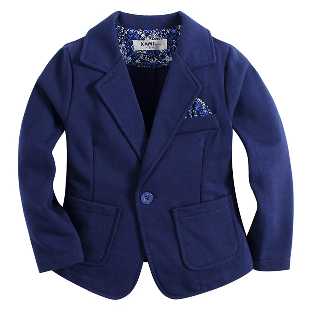 Трикотажный Хлопковый блейзер для мальчиков однотонный синий BB161103A|boys blazer|toddler boys