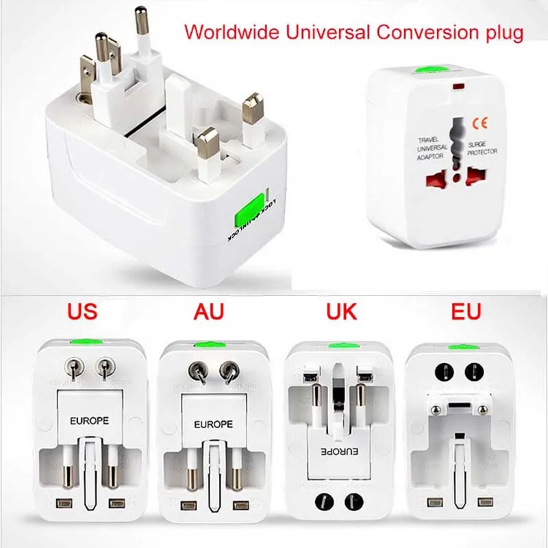 Универсальный Электрический Штепсель адаптер дорожная розетка конвертер все в одном по всему миру использовать для США/Великобритании/ЕС/AU