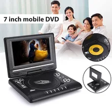 Portable 7inch HD DVD Player Swivel Screen TV Player Support Game Radio U Disk