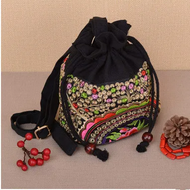 

New National Ethnic Embroidery Bags!Hot Handmade Embroidered Shoulder Bag Top lady Flower Bucket Carrier All-match Handbag