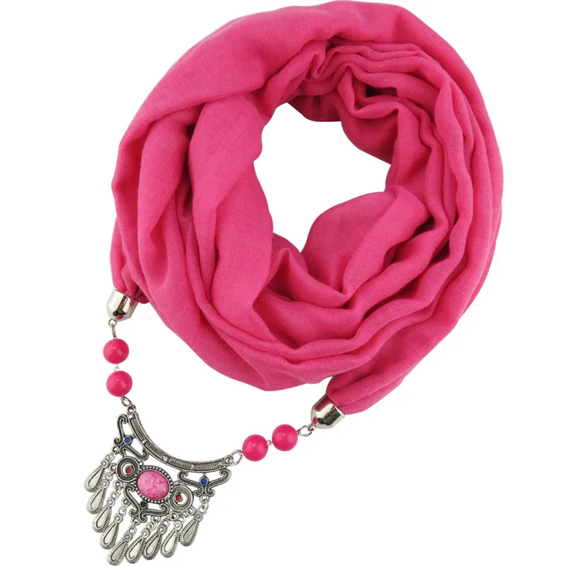 Для женщин Сплошной Цепочки и ожерелья зима теплая Jewelry Кулон шарф хлопка женские накидки капли воды мягкие Мусульманский Хиджаб Платки