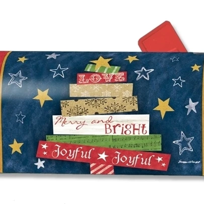 

Magnet Works Songs of Christmas Sign Post and Stars Magnetic Mailbox Wrap Cover