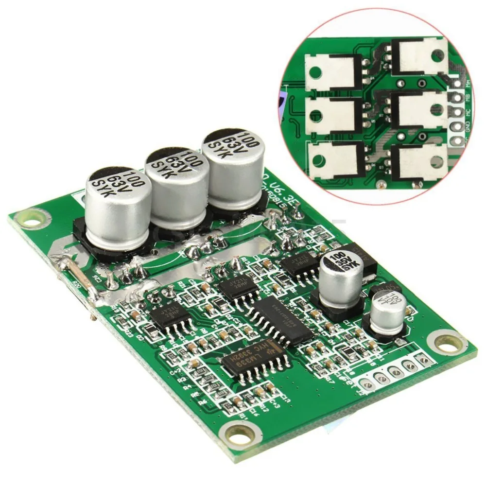 

500W PWM Brushless Motor Controller Hall DC Motor Balancing Automotive Balanced BLDC Car Driver Control Board Module 12V 24V