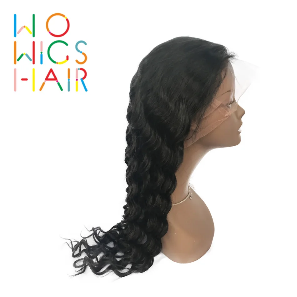 

WoWigs Hair Full Lace Wigs Deep Wave Remy Hair Natural Color 100% Human Hair Free Shipping