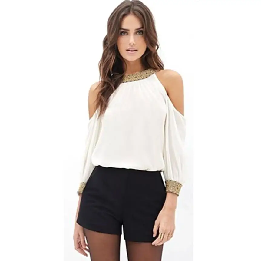 2017 Fashion Summer top Women Long Sleeve Chiffon blouse