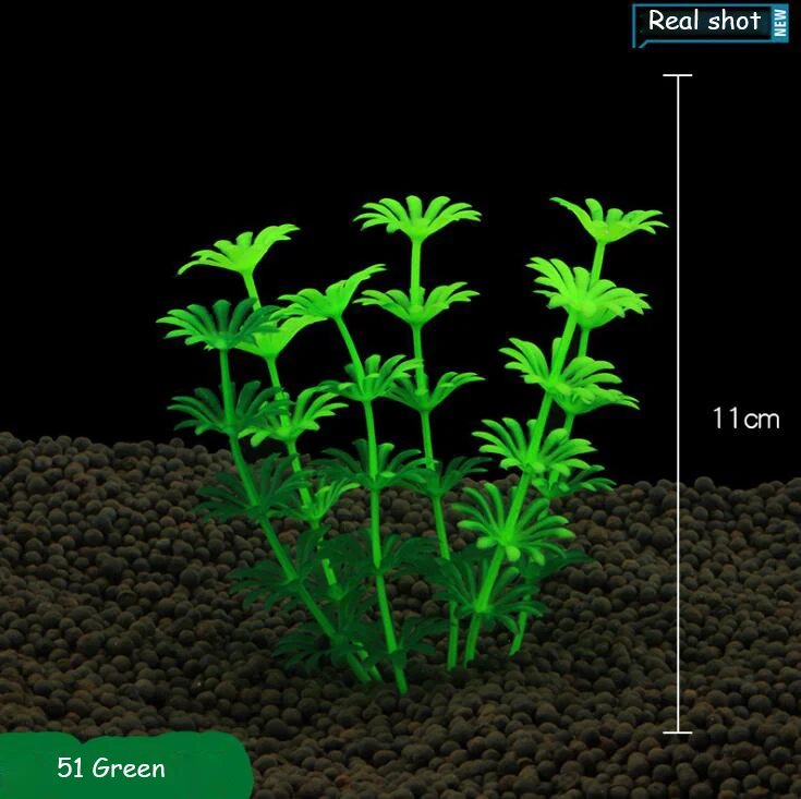TECHOME 2 шт. креативное искусственное аквариумное растение орнамент красочные пластиковые травы украшения уникальный подводный пейзаж - Цвет: 51 Green