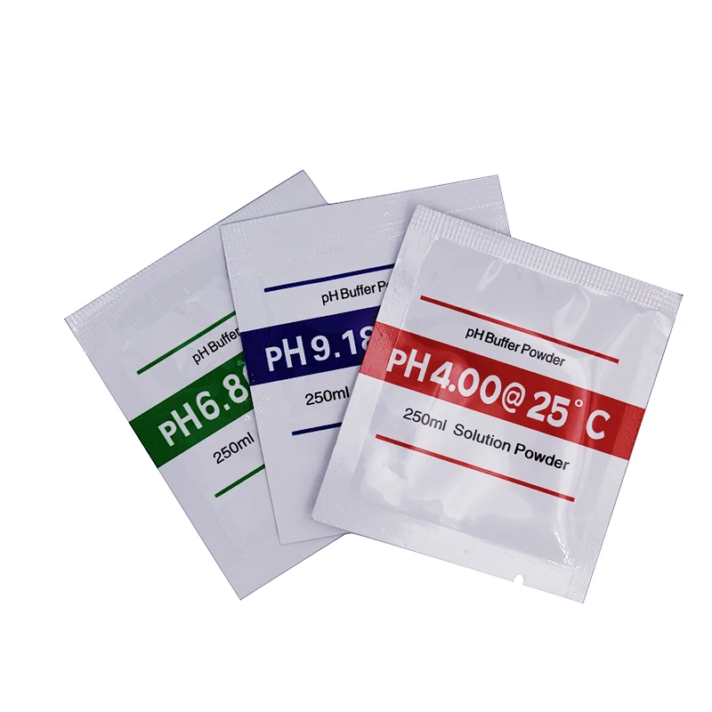 3pcs/lot PH Buffer Solution Powder for PH Test Meter Measure Calibration Point 4.00 6.86 9.18 15