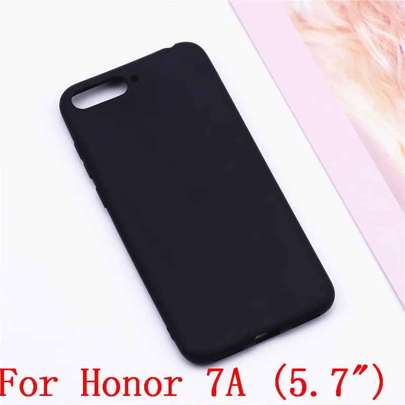 Для huawei Honor 7A Pro 5,7 чехол AUM-L29, Мягкий ТПУ силиконовый чехол для huawei Honor 7A DUA-L22 5,45, чехол, чехол для телефона s - Цвет: Black