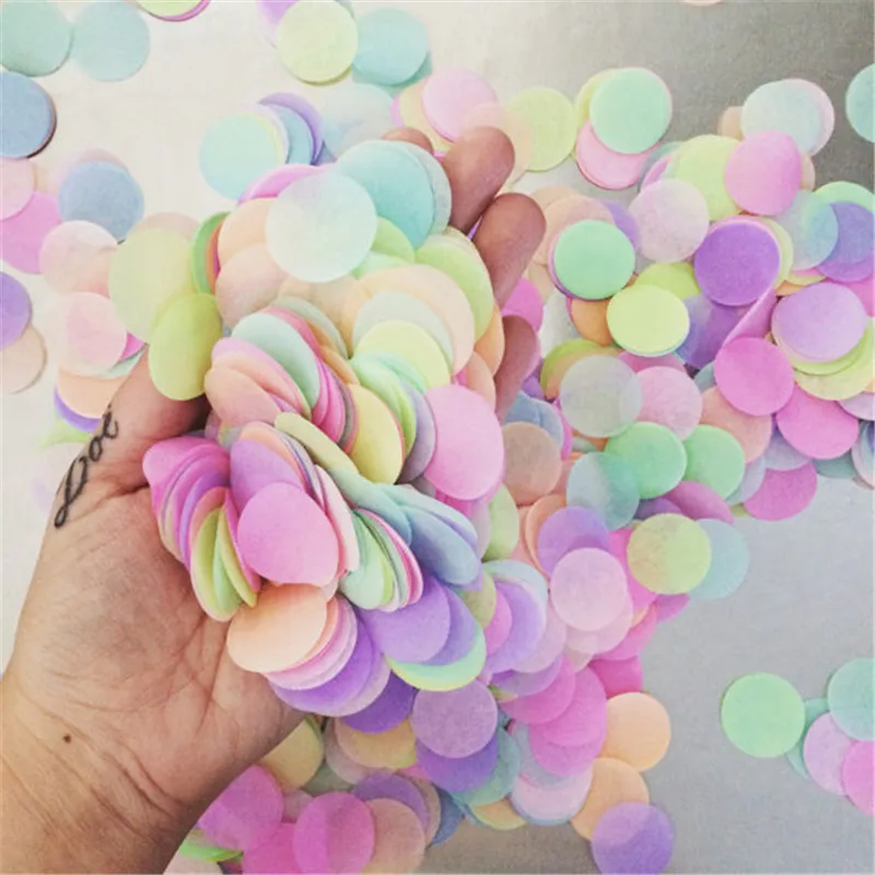 

1000pcs 2.5cm Round Tissue Confetti Mixed Color Sprinkles Paper Confetti for Wedding Graduation Mermaid Party Decorations