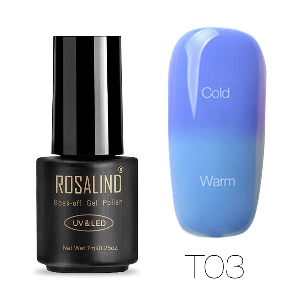 ROSALIND, 7 мл, Гель-лак для ногтей, меняющий температуру, гель для ногтей, дизайн ногтей, УФ светодиодный лак для ногтей, качественный Гель-лак для макияжа - Цвет: 03