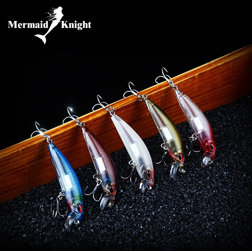 

MermaidKnight Fishing Lures Shad,5colo rFor Choose Quality professional minnow 6.5cm 12g Luminous Bait Tungsten ball crank bait